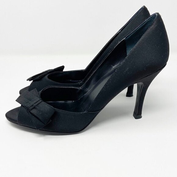 BLAKE SCOTT | Desmond Black Peep Toe Pump Dress Heel 7 - Picture 7 of 10